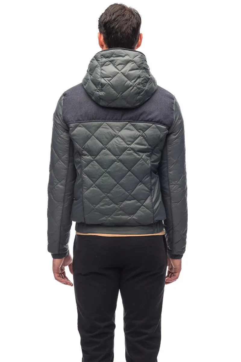 Elroy Men's Quilted Hooded Jacket Foggy Blue/ H.navy