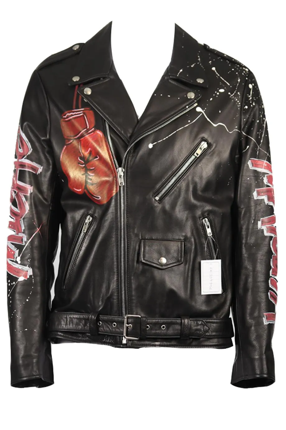 FAITH CONNEXION MEN'S LEATHER BIKER JACKET IT 52 UK/US 42 FR 52