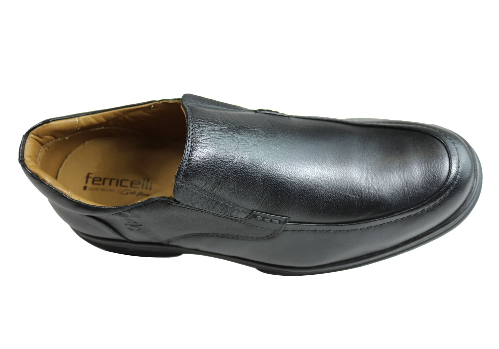 Ferricelli Vinnie Mens Leather Slip On Comfort Shoes Made In Brazil