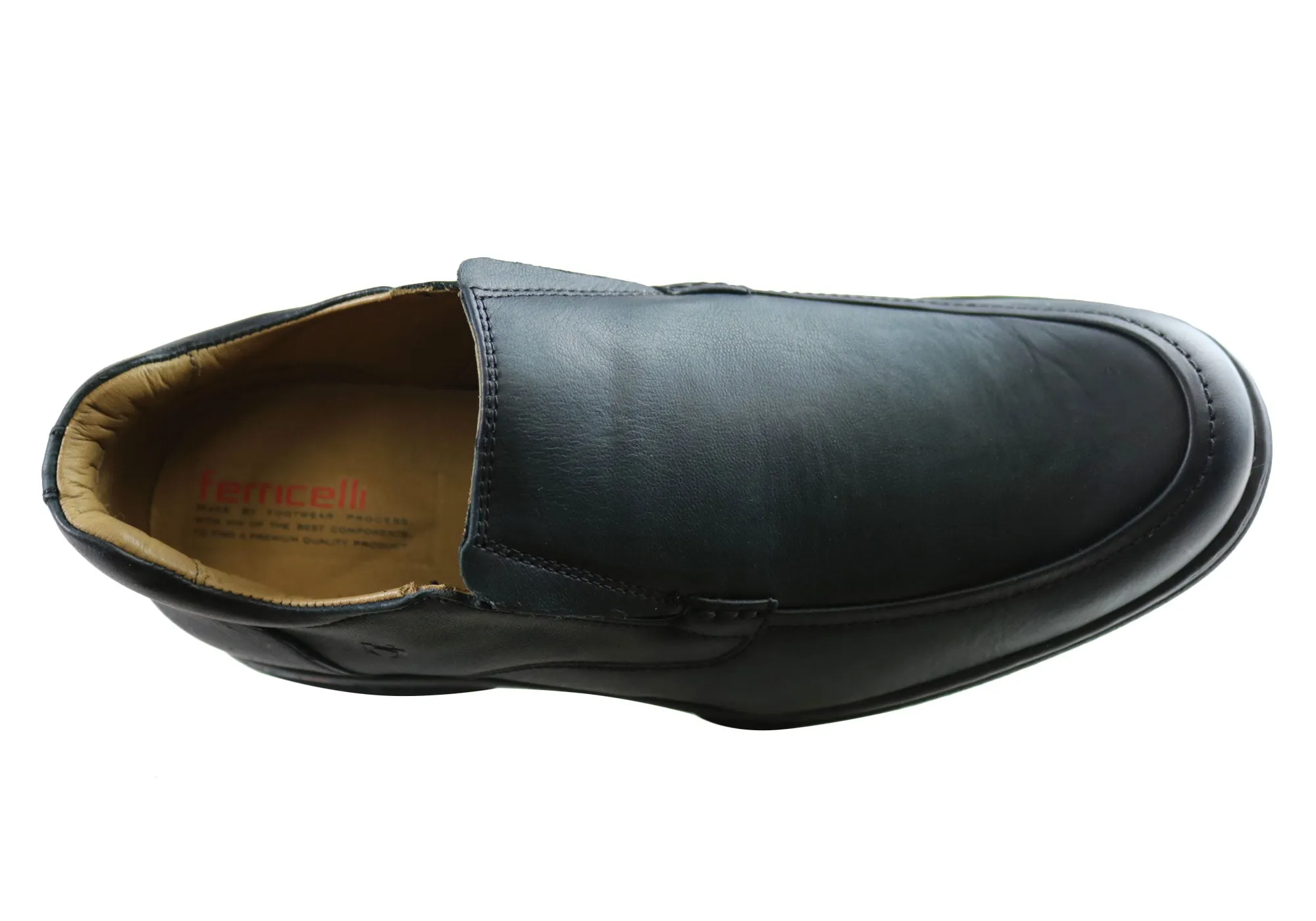 Ferricelli Vinnie Mens Leather Slip On Comfort Shoes Made In Brazil