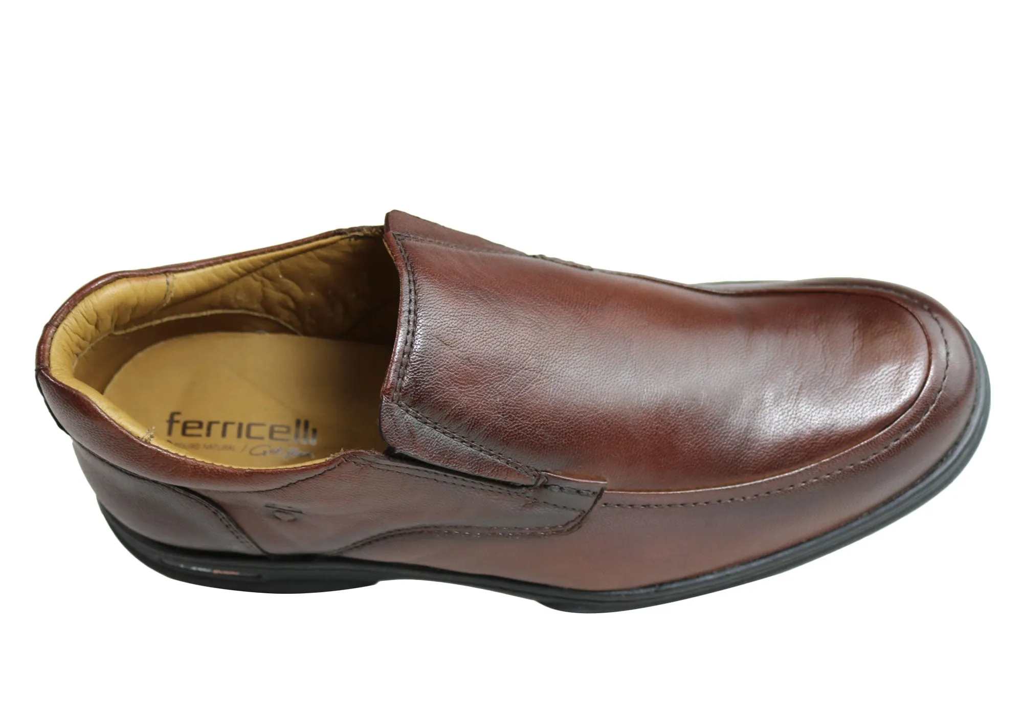 Ferricelli Vinnie Mens Leather Slip On Comfort Shoes Made In Brazil