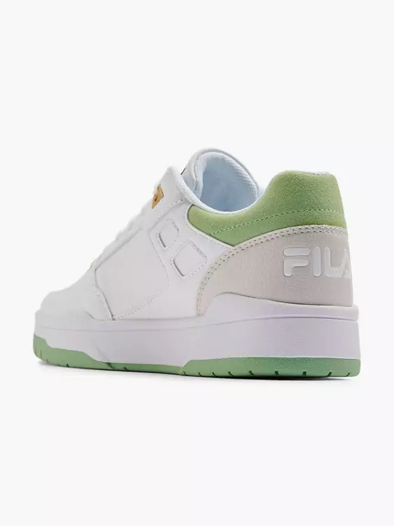 FILA  Court White/Green Lace Up Trainers