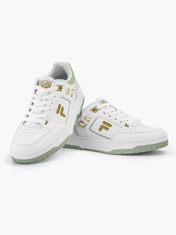 FILA  Court White/Green Lace Up Trainers