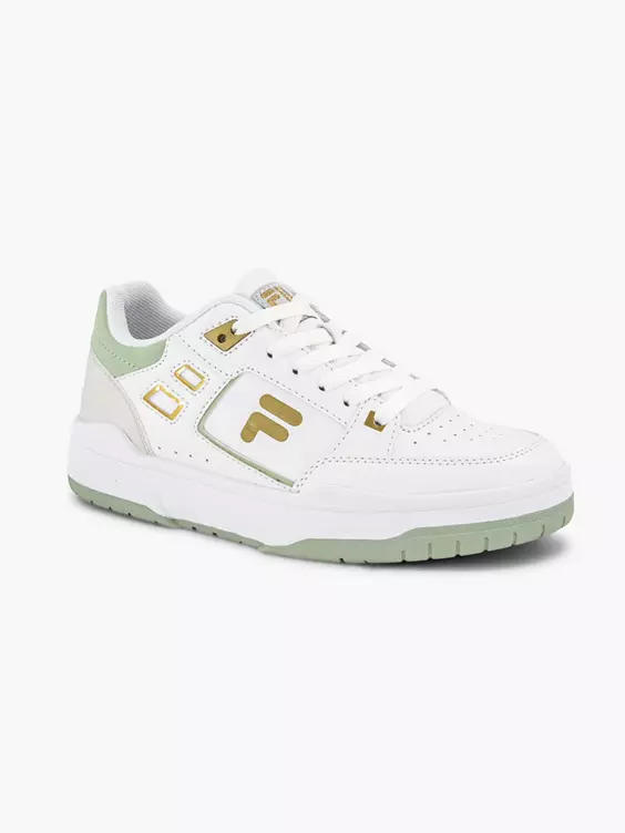 FILA  Court White/Green Lace Up Trainers