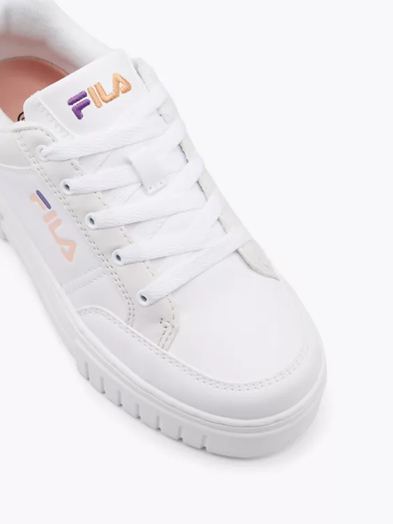 FILA  White/Grey/Orange Lace- Up Trainers