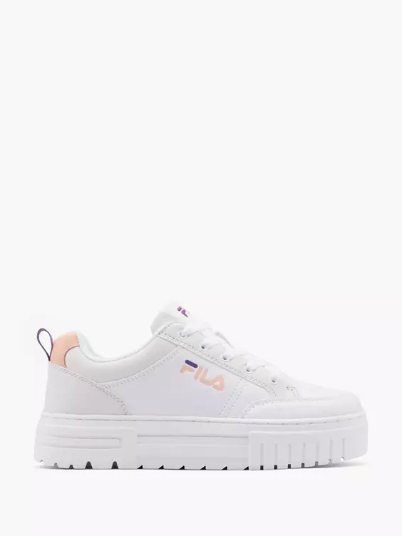 FILA  White/Grey/Orange Lace- Up Trainers