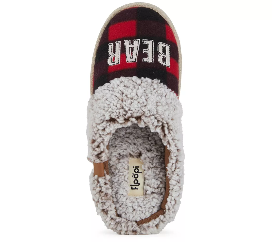 Floopi Family Set Plaid Ladies "MAMA BEAR" Clog  Slipper