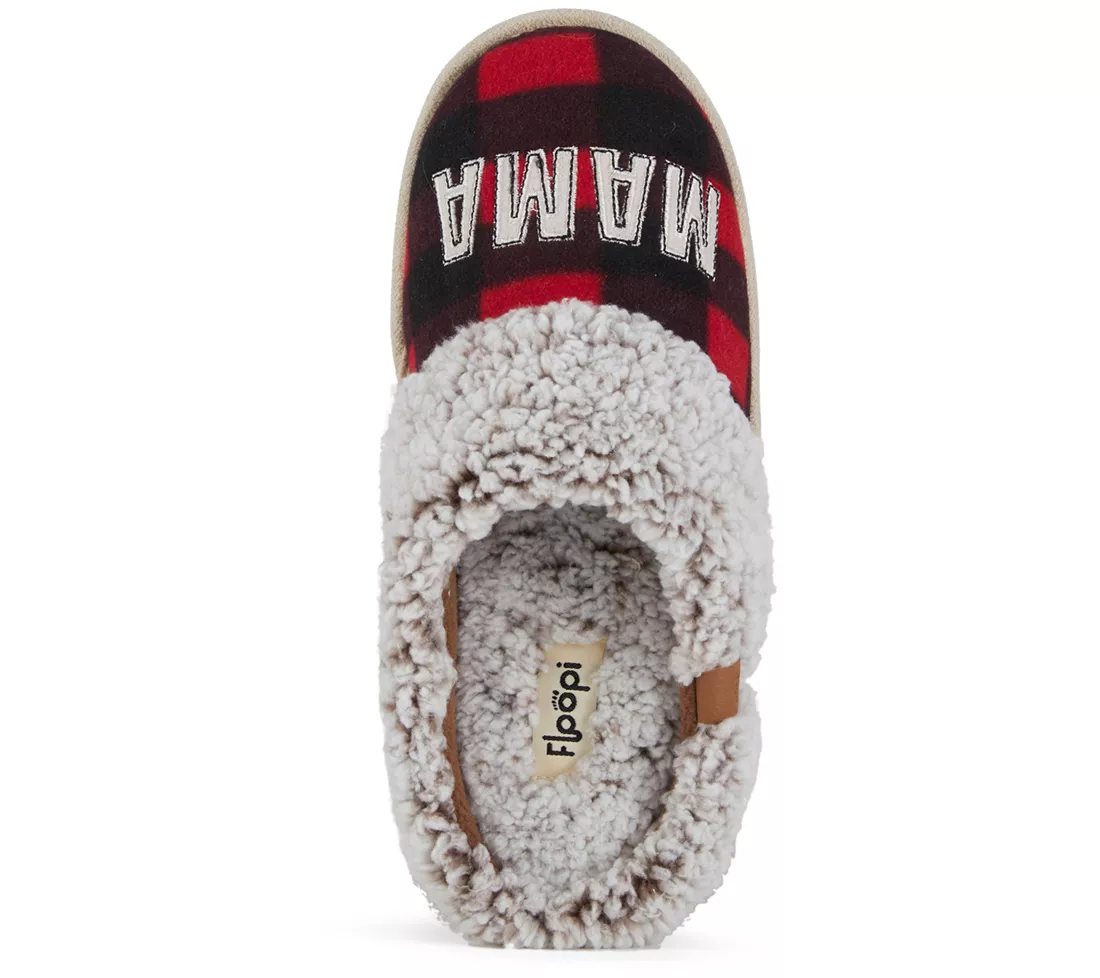 Floopi Family Set Plaid Ladies "MAMA BEAR" Clog  Slipper