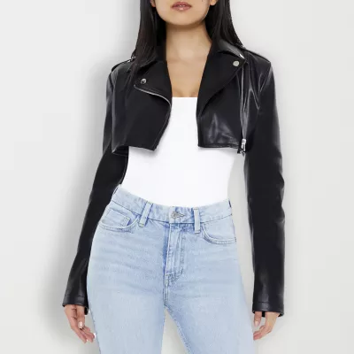 Forever 21 Faux Leather Lightweight Juniors Cropped Jacket