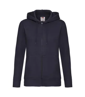 Fruit Of The Loom Ladies Lady-Fit Hooded Sweatshirt Jacket (Deep Navy) - UTBC1372