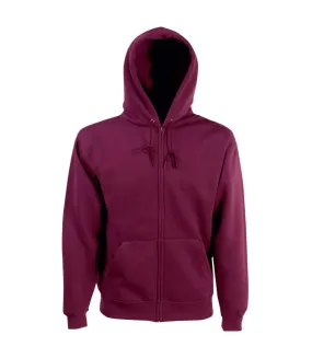 Fruit Of The Loom Mens Hooded Sweatshirt Jacket (Burgundy) - UTBC1369