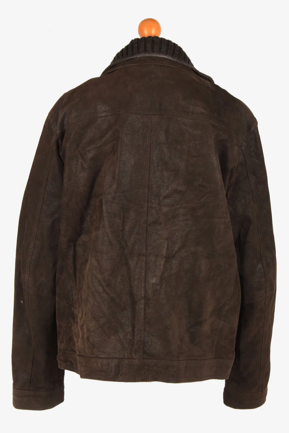 Genuine Suede Leather Jacket Men’s Zip Up Vintage Size XL Dark Brown C3092 - Pepper Tree London