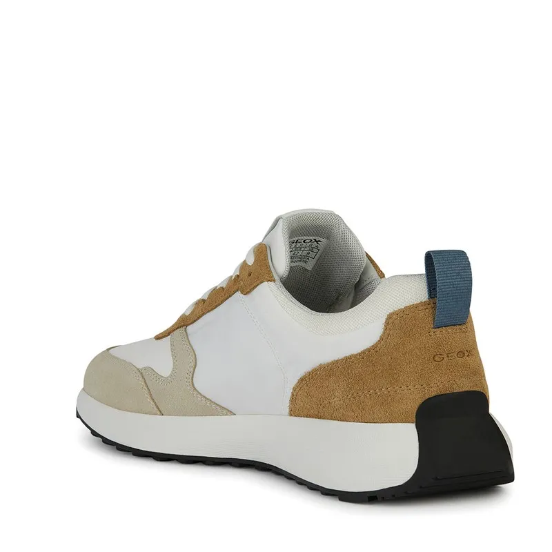 GEOX Mens Volpiano Trainers Light Taupe/White