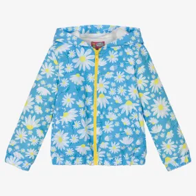 Girls Blue & Yellow Daisy Zip-Up Jacket