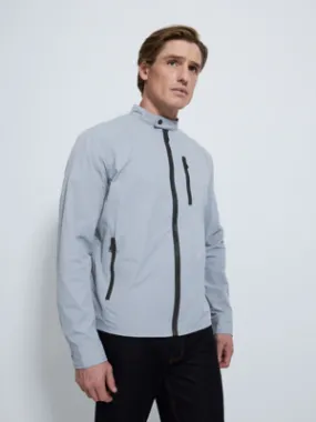 Grey Crinkle Lightweight Biker Jacket | Men | George at ASDA