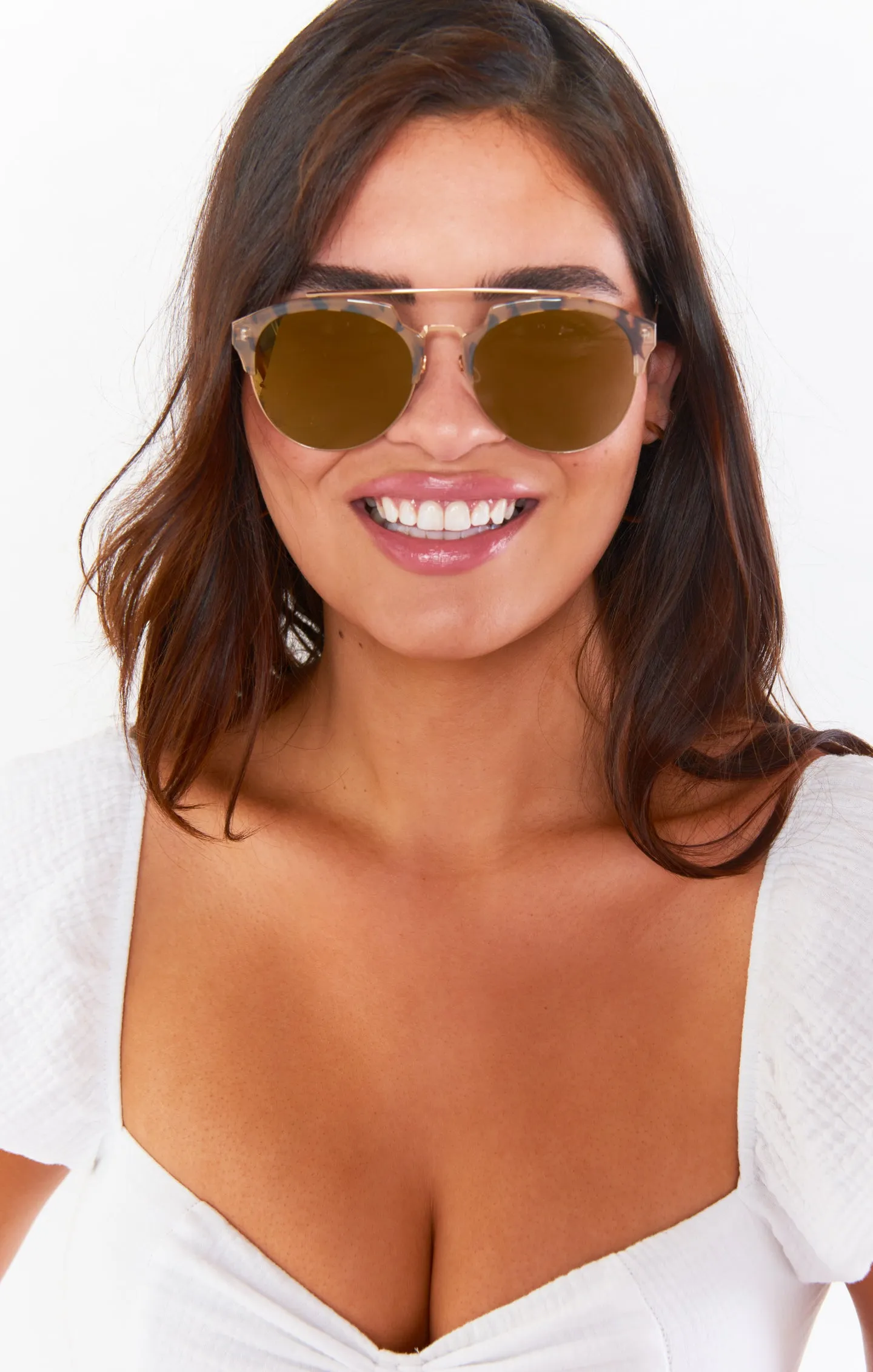 Harlow Aviator Sunglasses ~ Amber Tort