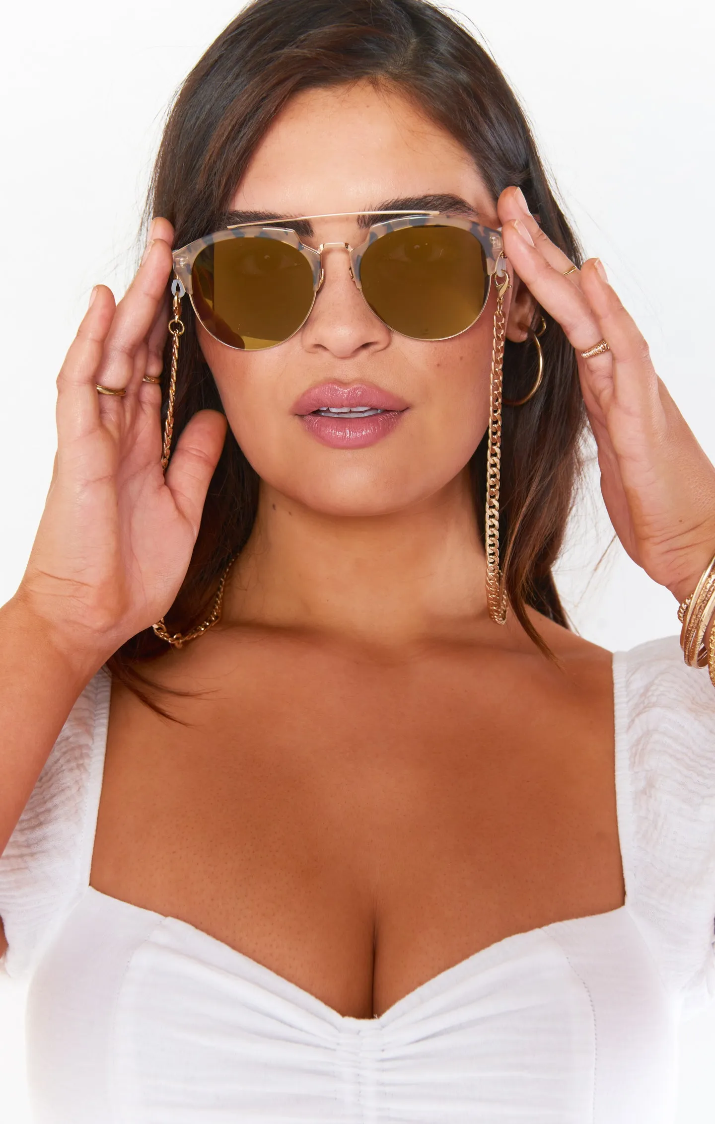 Harlow Aviator Sunglasses ~ Amber Tort