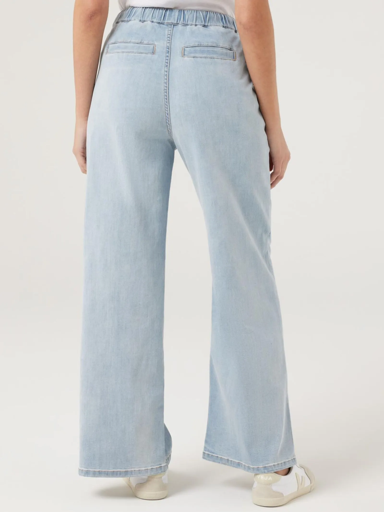 Hayley J-Luxe Split Hem Wide Leg Jeans