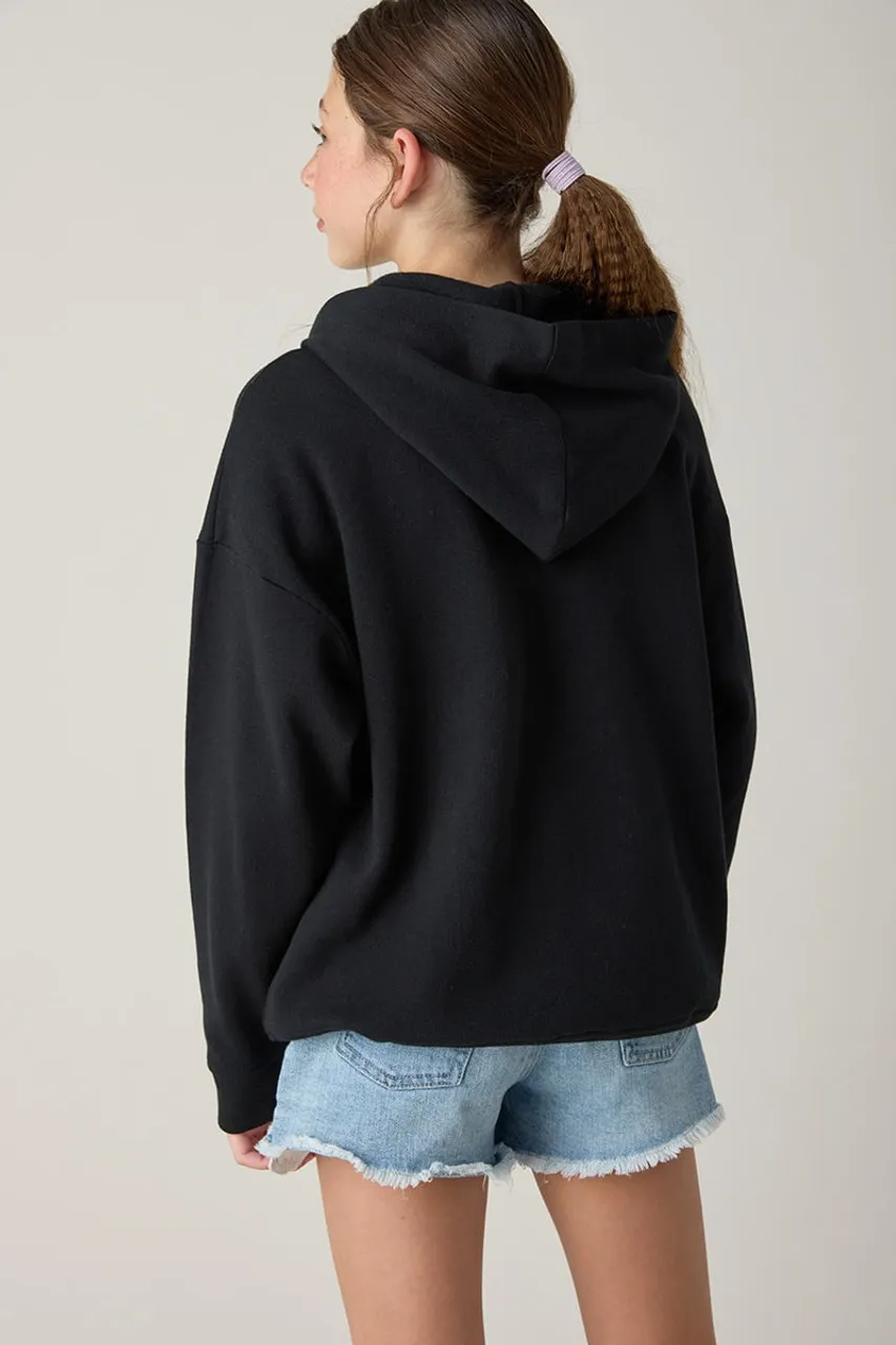 Hello Franki Kaitlin Solid Oversized Zip Hoodie for Girls