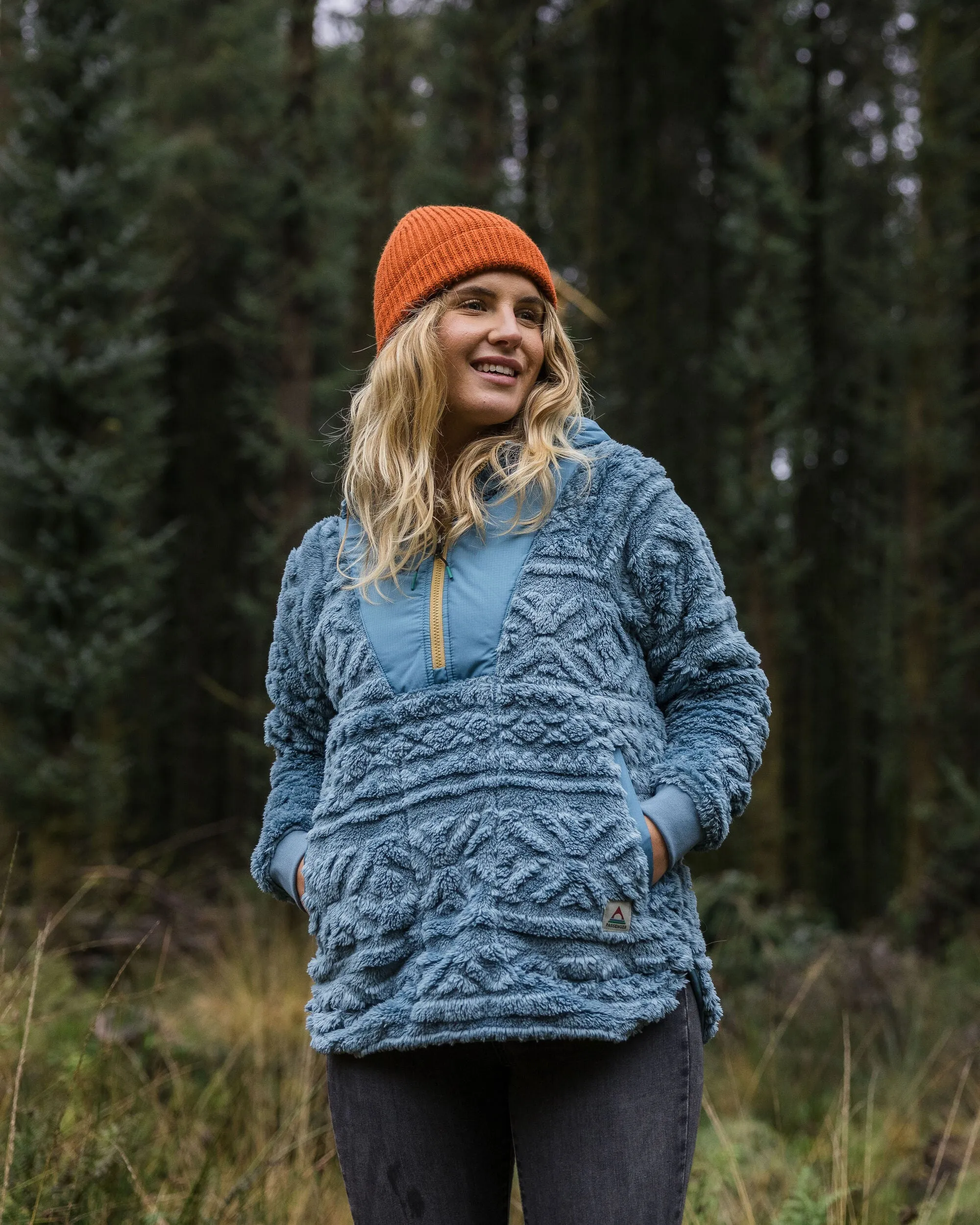 Holistic Sherpa Hooded Fleece - Washed Blue