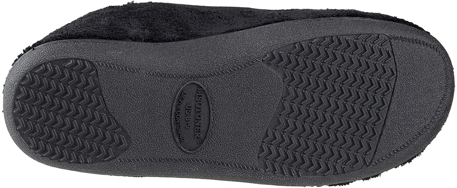 isotoner Men's Terry Moccasin Slipper with Memory Foam Footbed