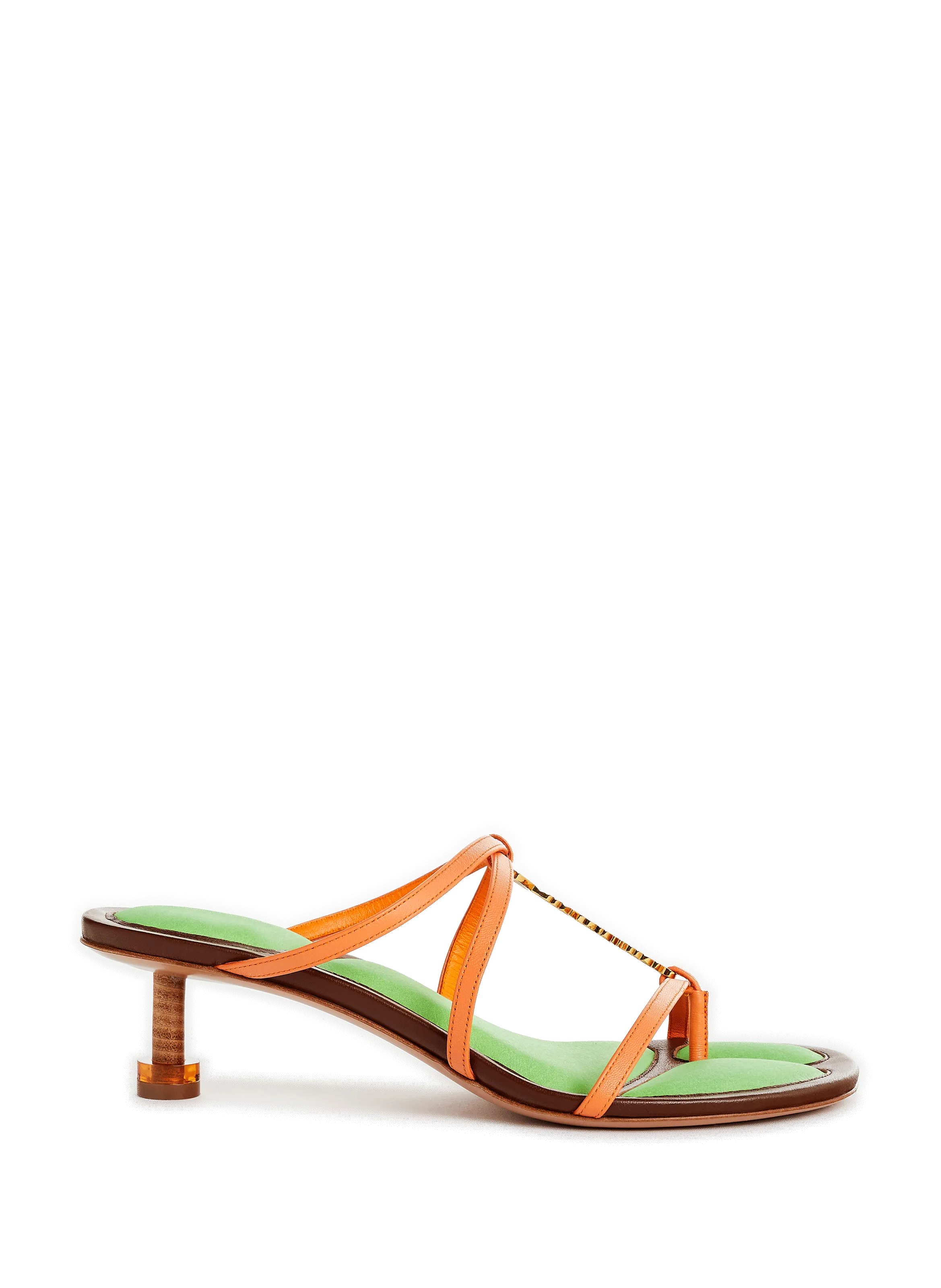 JACQUEMUS  Les Sandales Basses Pralu leather sandals - Orange