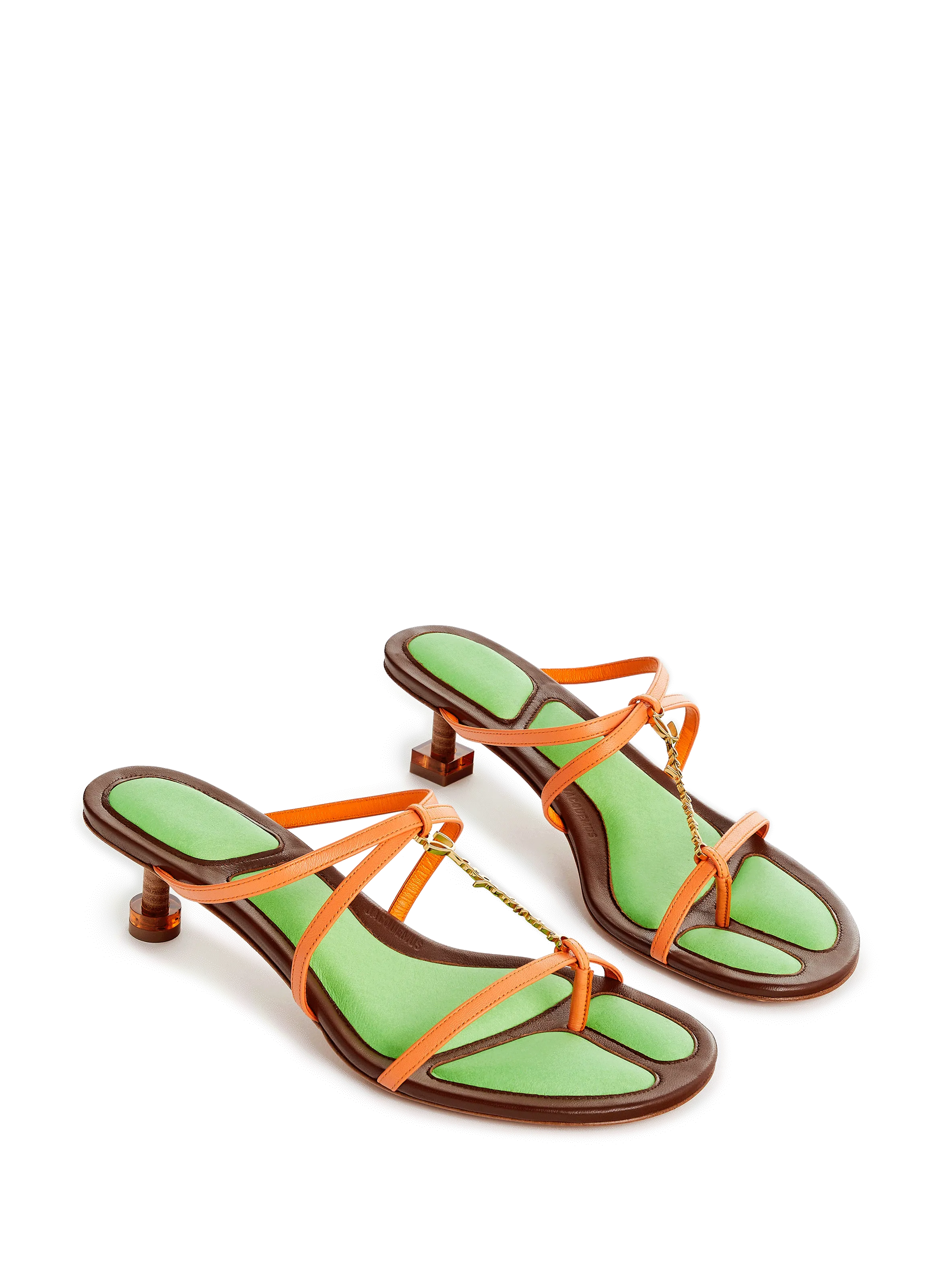 JACQUEMUS  Les Sandales Basses Pralu leather sandals - Orange