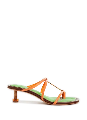 JACQUEMUS  Les Sandales Basses Pralu leather sandals - Orange