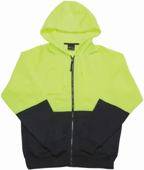 JB's Wear 6HVHEN Hi Visibility Hoodie - Fleecy - Polyester/Cotton - Yellow/Navy - S