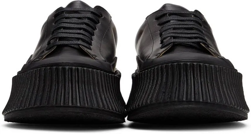 Jil Sander Black Leather Platform Sneakers