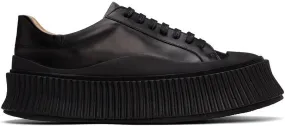 Jil Sander Black Leather Platform Sneakers