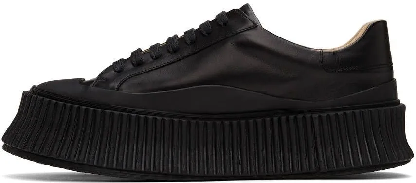 Jil Sander Black Leather Platform Sneakers