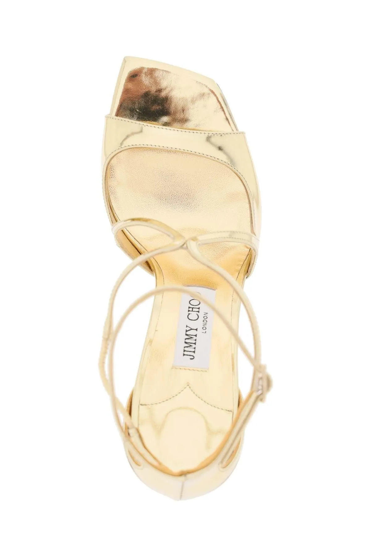 Jimmy Choo    Jimmy Choo Metallic Leather Azia 95 Sandals