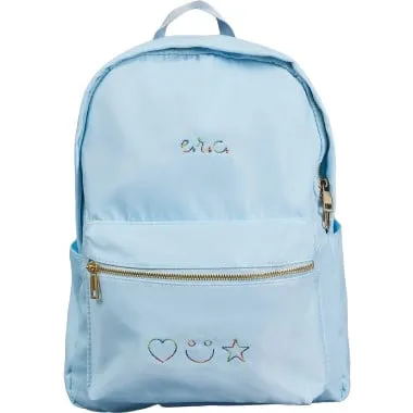 juju + stitch Personalized Script Embroidered Backpack, Ice Blue