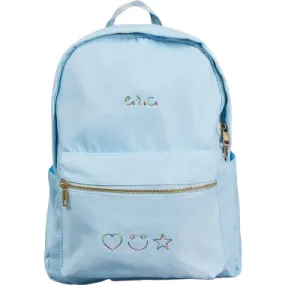 juju + stitch Personalized Script Embroidered Backpack, Ice Blue