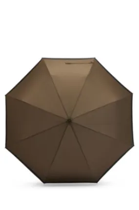 Khaki pocket umbrella with black border