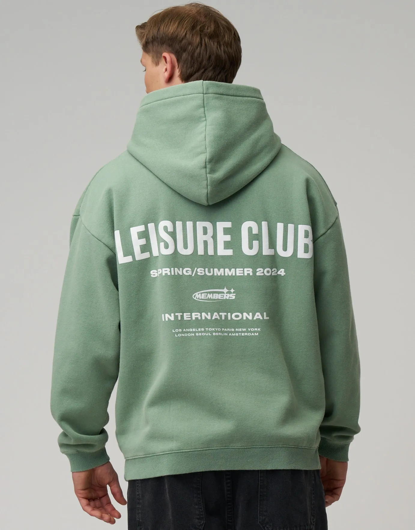 Leisure Club International Oversized Hoodie in Spearmint | Hallensteins NZ