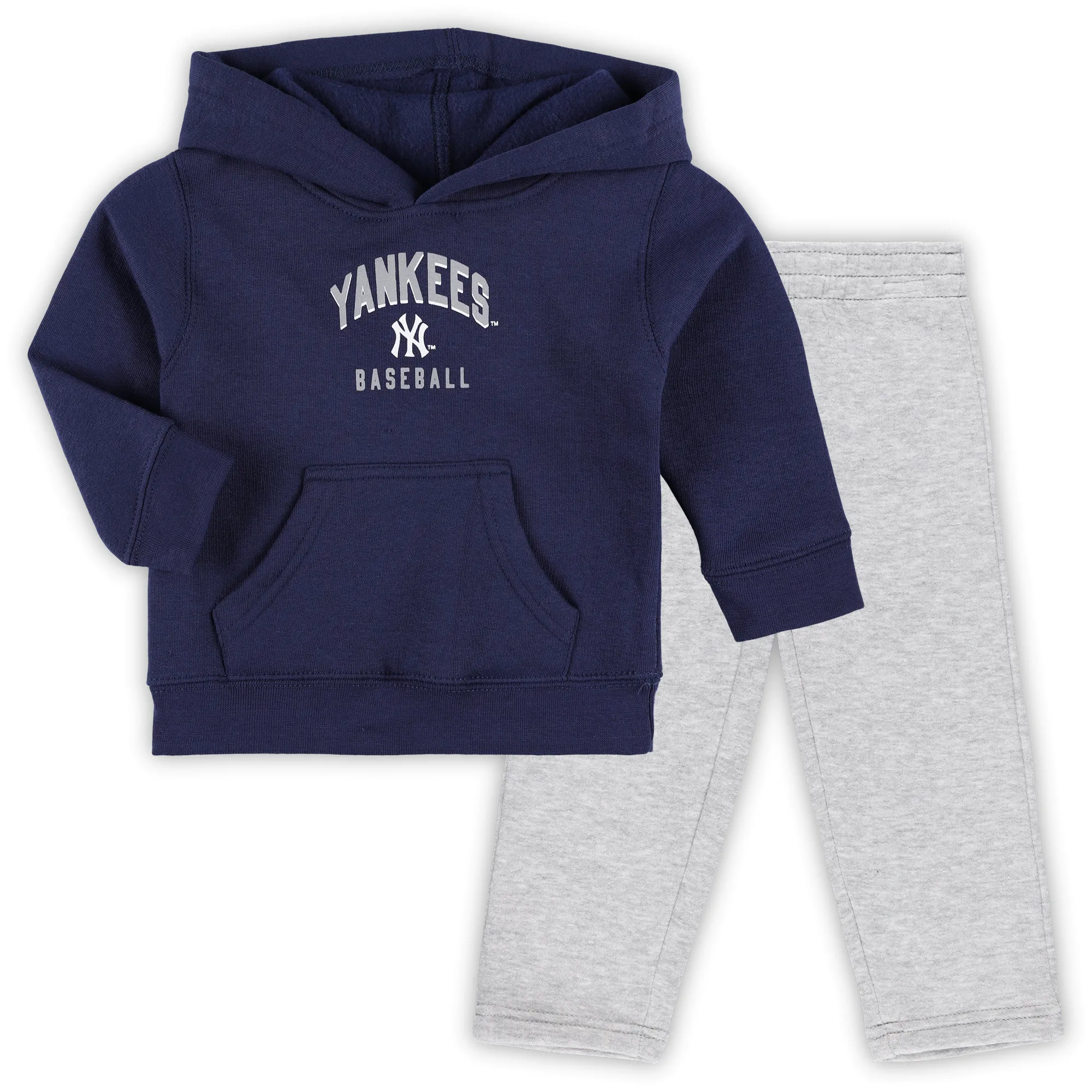 Lids Infant Navy/Heather Gray New York Yankees Play by Pullover Hoodie & Pants Set