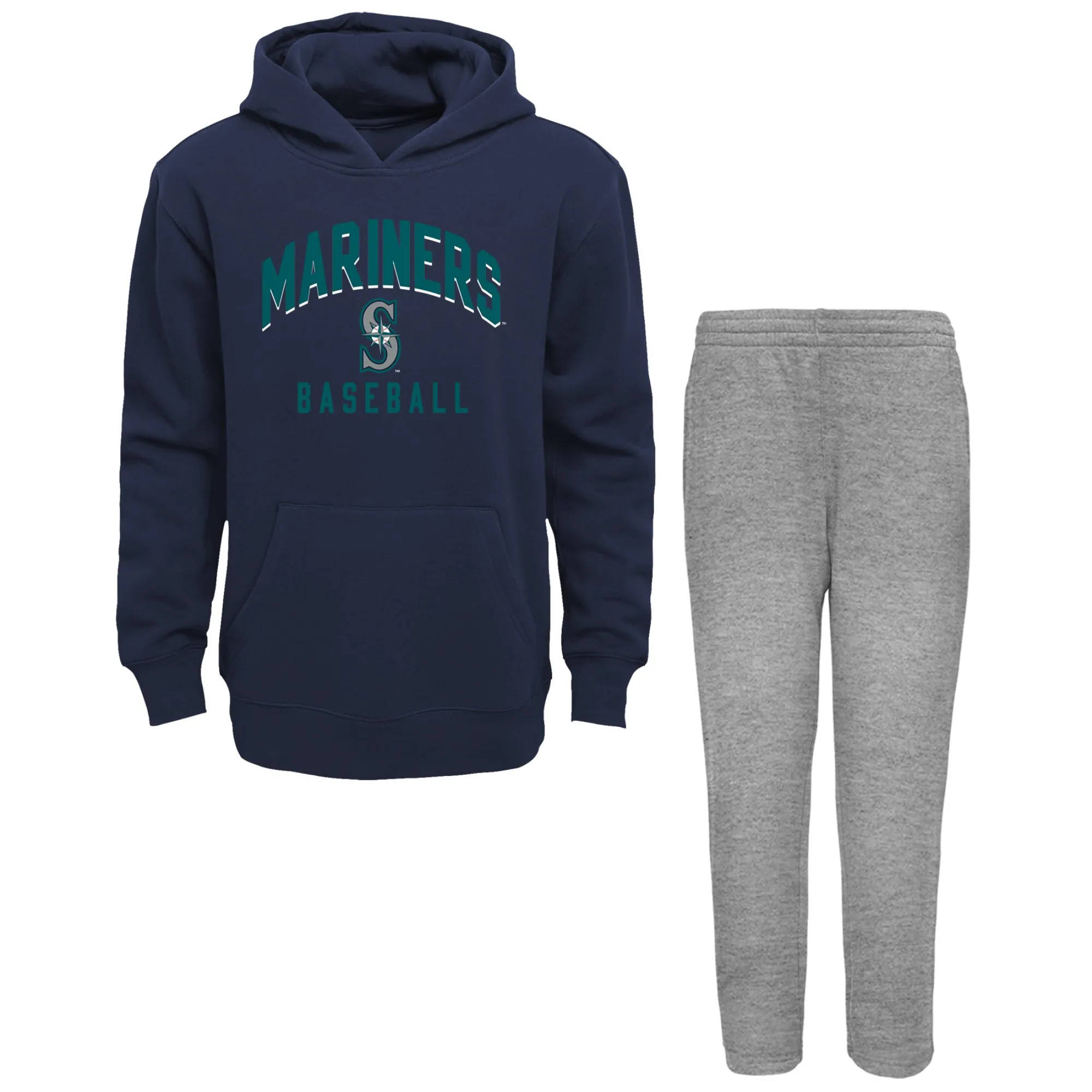 Lids Infant Navy/Heather Gray Seattle Mariners Play by Pullover Hoodie & Pants Set