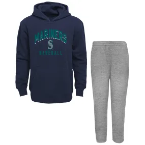 Lids Infant Navy/Heather Gray Seattle Mariners Play by Pullover Hoodie & Pants Set