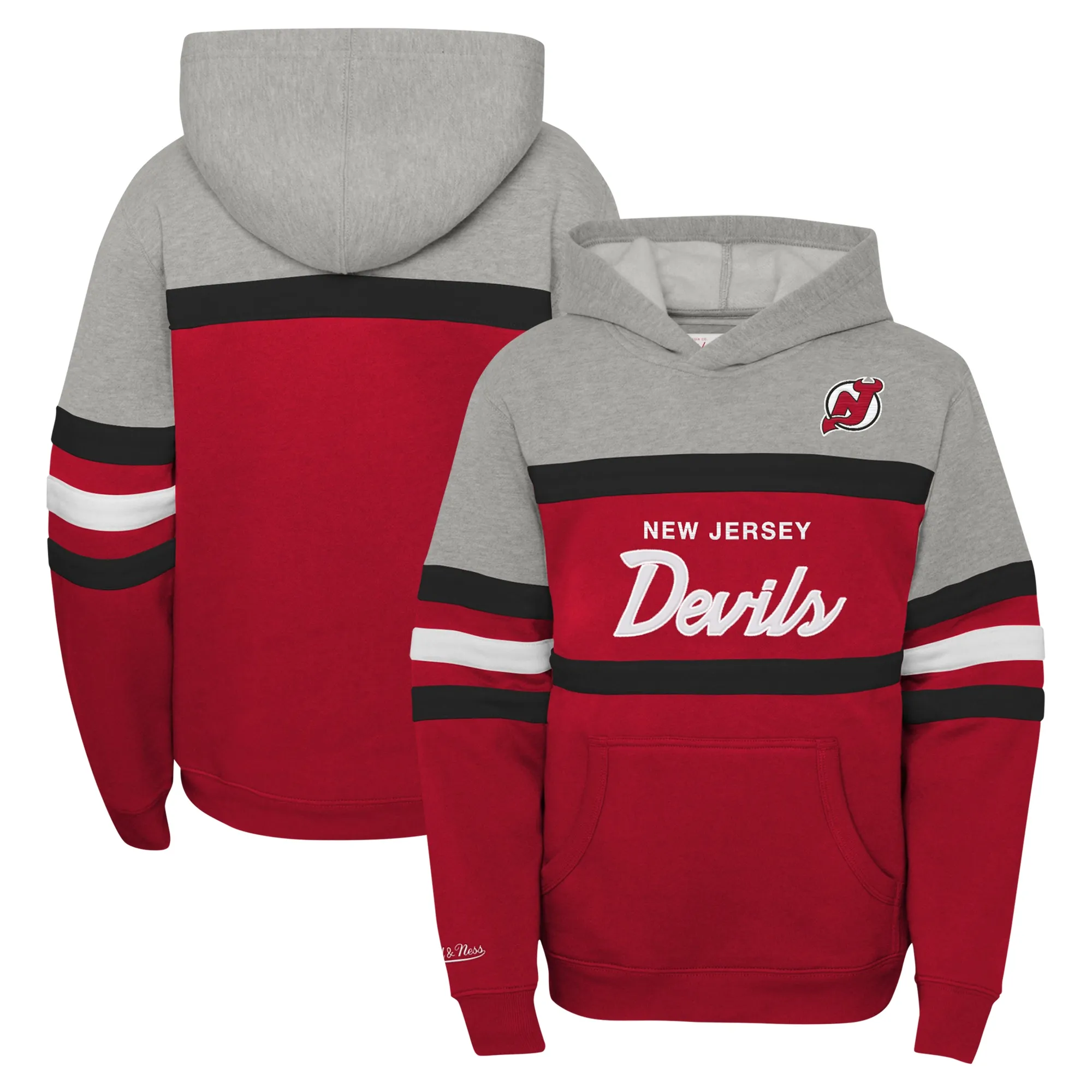 Lids Youth Mitchell & Ness Gray New Jersey Devils Head Coach Pullover Hoodie