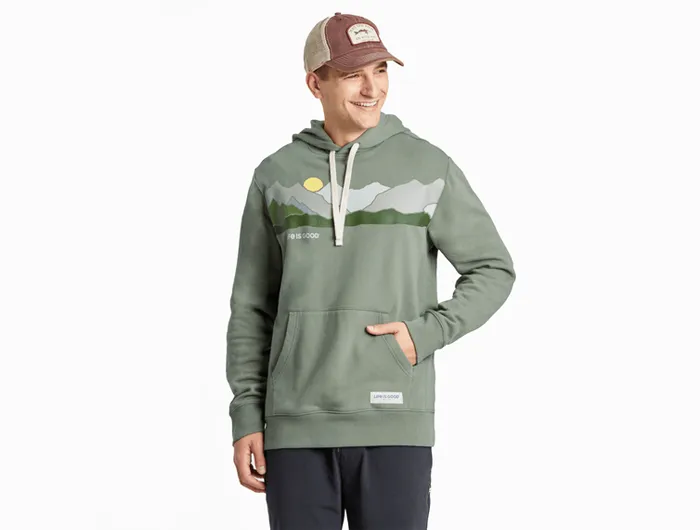 Life is Good Men's Simply True Fleece Hoodie - Life Isn't Perfect Mountains