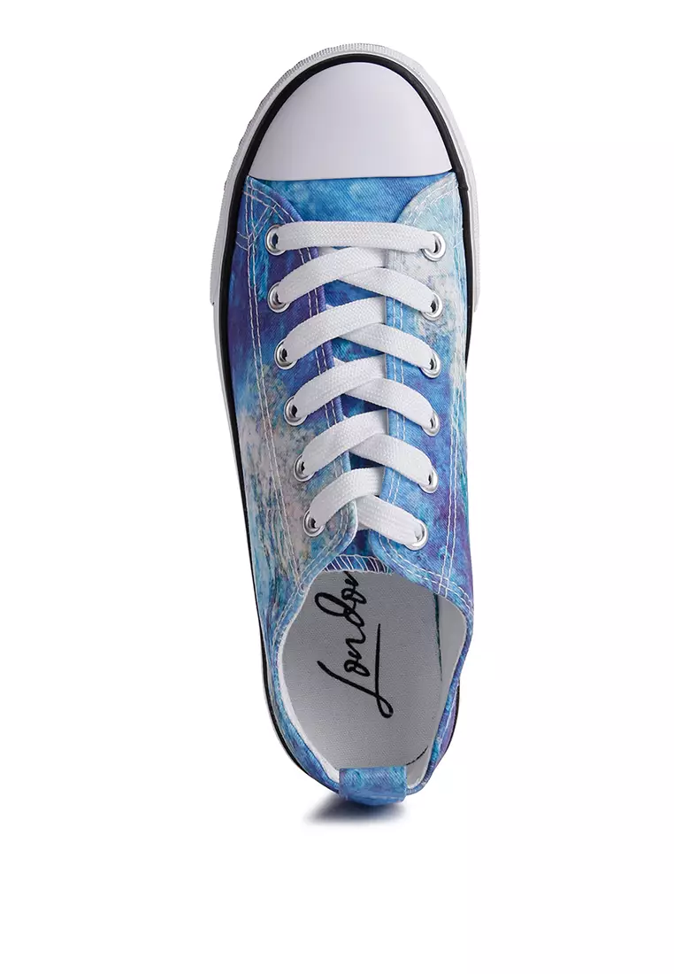 London Rag Blue Tie Dye Canvas Sneakers