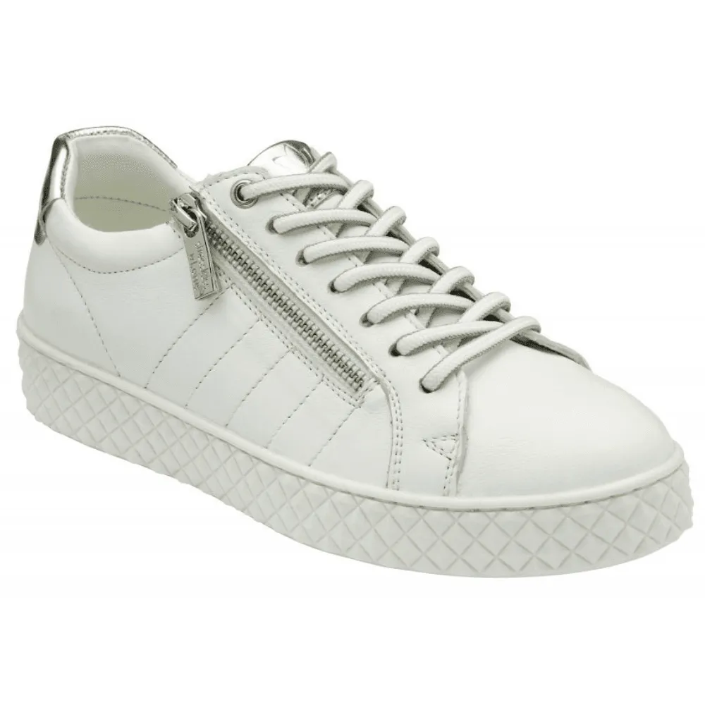 Lotus SOUL White Geometric Sole Print Trainers