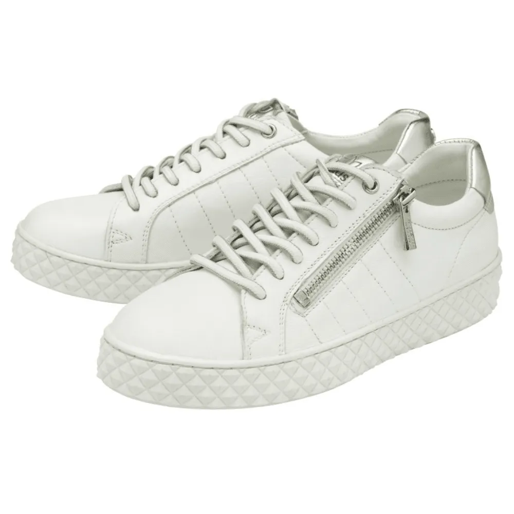 Lotus SOUL White Geometric Sole Print Trainers