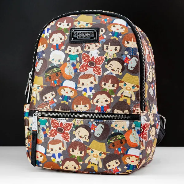 Loungefly x Stranger Things Character Chibi AOP Mini Backpack