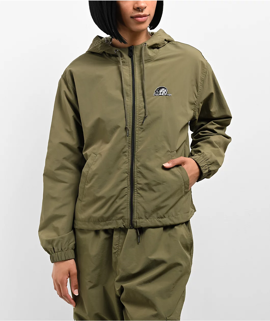 Lurking Class by Sketchy Tank Barbed Web Olive Zip Jacket