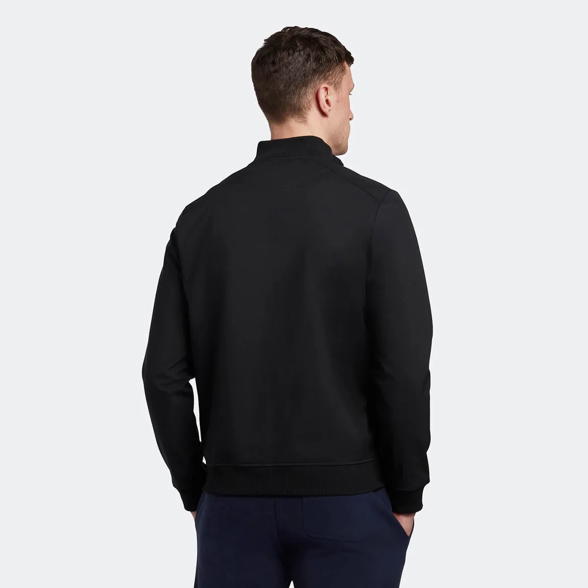 Lyle & Scott Zip Through Funnel Neck Soft Shell Jacket in Jet Black