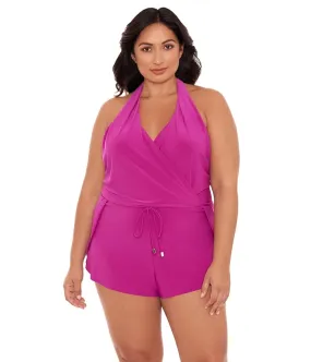 Magicsuit Plus Size Solid Bianca Romper One-Piece Women's