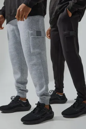 Man Active Gym 2 Pack Cargo Joggers | boohooMAN UK